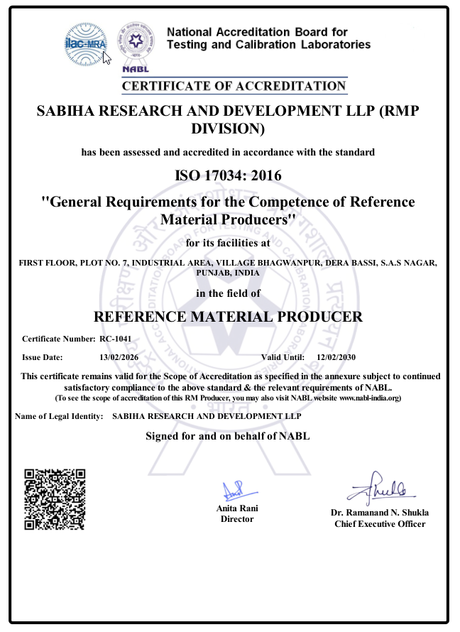 Certificate of NABL 17034