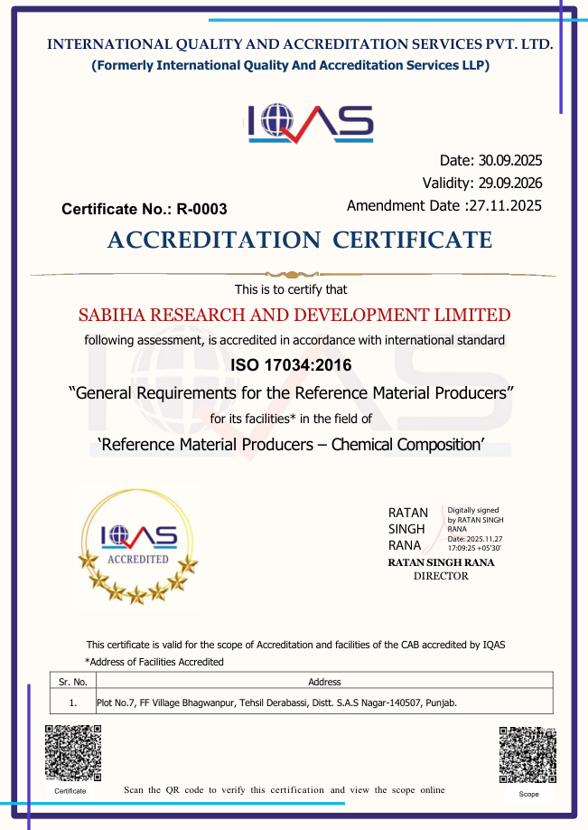 IQAS Certificate 17034